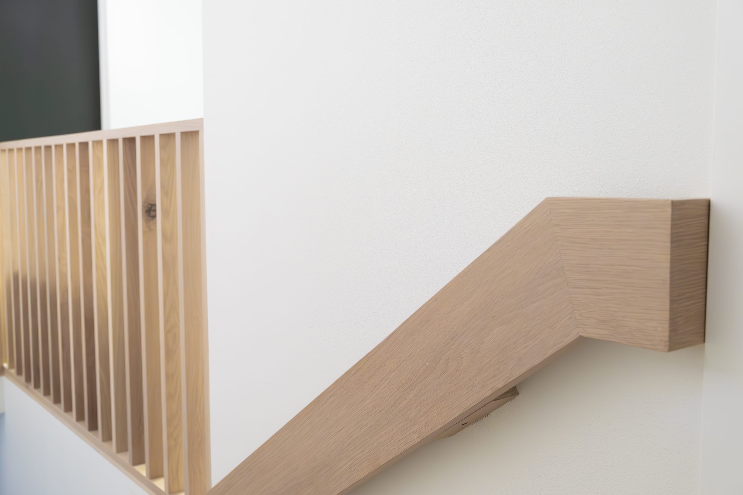 Custom White Oak Railing Staircase Stairs